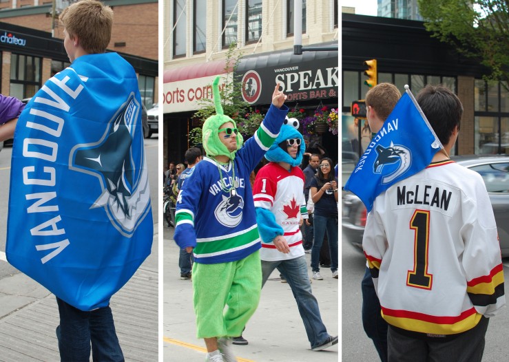 dressed up for canucks game