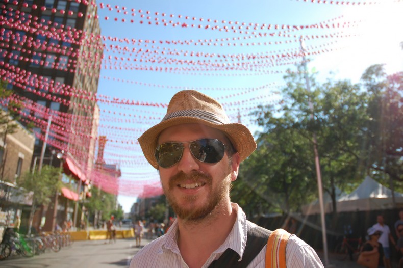 Mike in the village in Montreal 